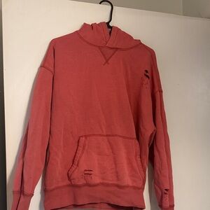 Hollister Red Distressed Hoodie